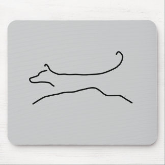 Jumping Dog Line Drawing Mouse Mat
