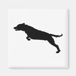Jumping Dog Silhouette Magnet