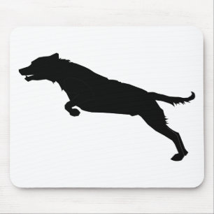 Jumping Dog Silhouette Mouse Mat