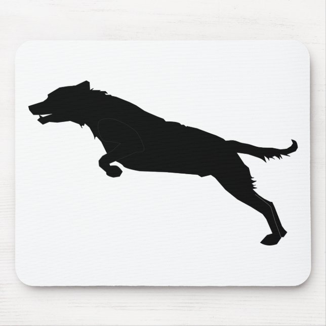 Jumping Dog Silhouette Mouse Mat (Front)
