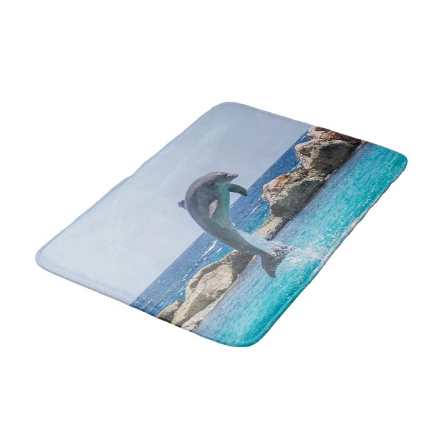 Jumping Dolphin Bath Room Rug Mat Home Decor (Angled)