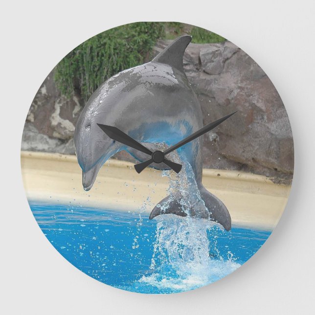Jumping Dolphin Large Clock (Front)