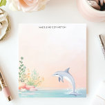 Jumping Dolphin Ocean Sea Personalised Name Notepad<br><div class="desc">Bring the joy and energy of the ocean to your desk with this personalised notepad. A playful dolphin leaps from the water, creating a dynamic and cheerful design. The soft, pastel colours of the sea and sky enhance the sense of tranquillity. Customise this notepad with your own text. Perfect for...</div>
