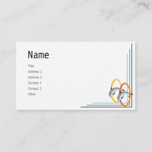 Jumping Dolphins Business Card (Front)