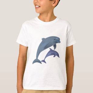 Jumping dolphins illustration kids shirt