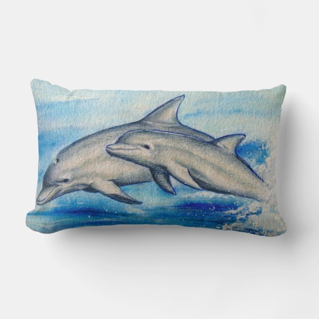 jumping dolphins lumbar cushion (Front)