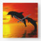 Jumping Dolphins Sunset Wall Clock
