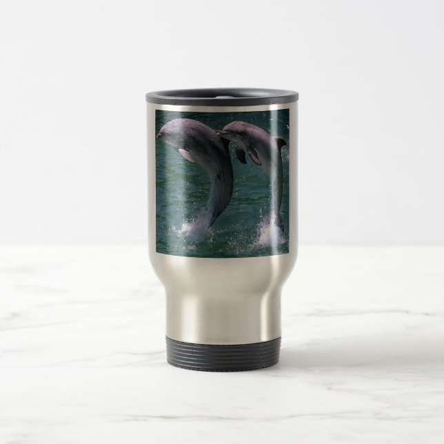 Jumping Dolphins travel mug (Center)