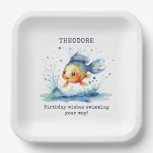 Jumping Fish Colourful Kids Birthday Party Custom Paper Plate