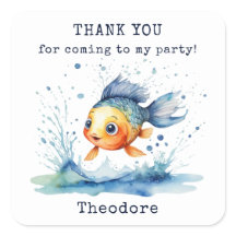 Jumping Fish Kids Birthday Party Thank You