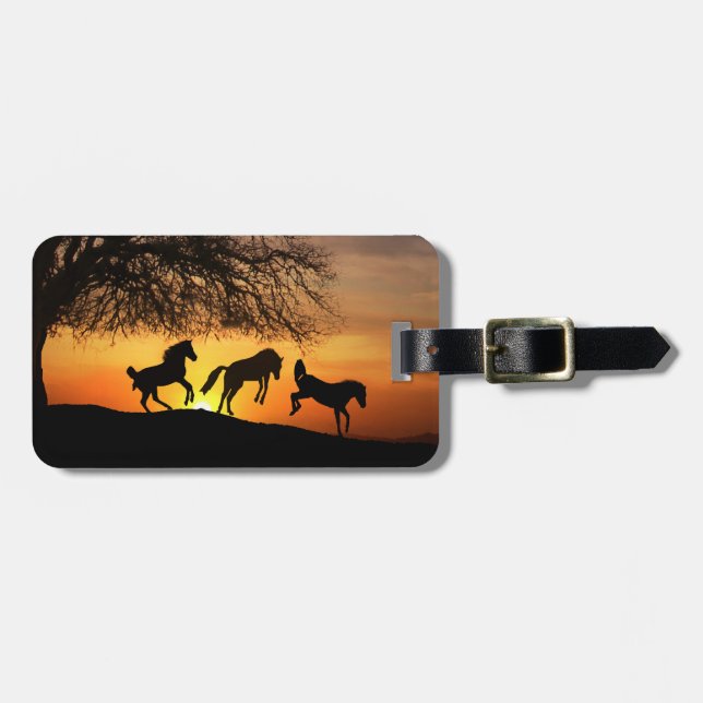 Jumping for Joy Horse Luggage Tag (Front Horizontal)
