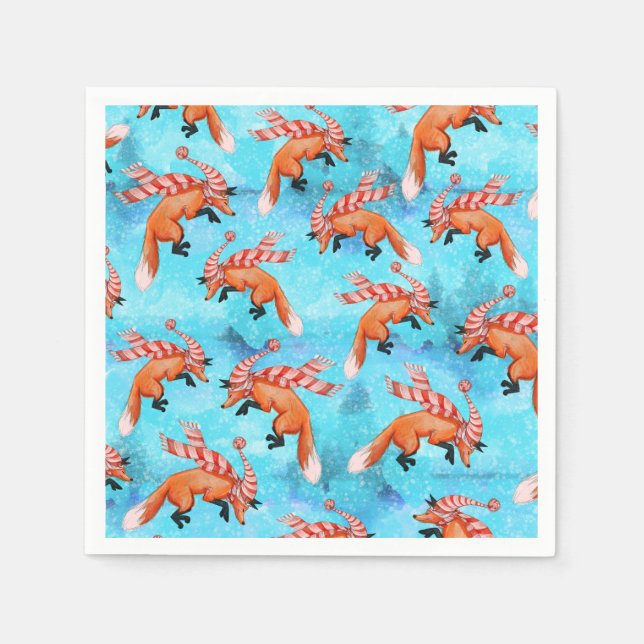 Jumping Fox Paper Napkin (Front)