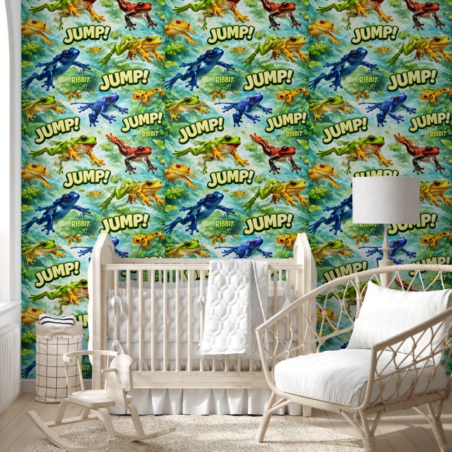 Jumping fox pattern jump wallpaper (Kids)