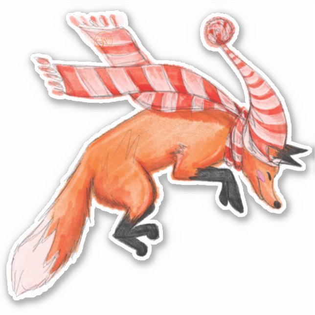 Jumping Fox Sticker (Front)