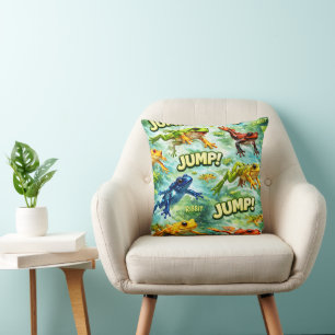 Jumping frogs jump rivet fun pattern cushion