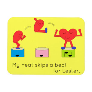 Jumping Heart in Love:  Yellow Magnet