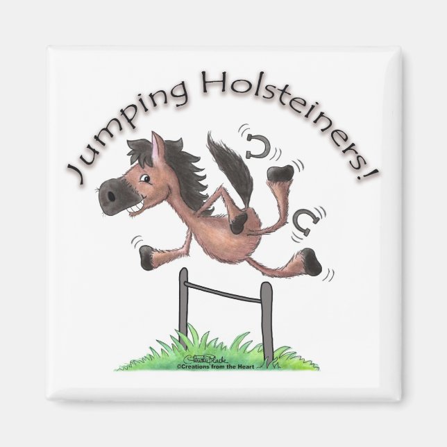 Jumping Holsteiners! Magnet (Front)