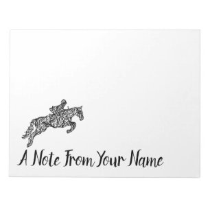 Jumping Horse Black Notepad