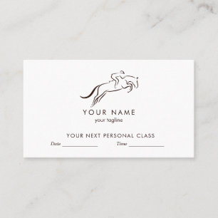 Jumping Horse Horseback Riding Horse Trainer Appointment Card