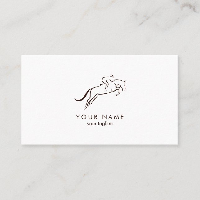 Jumping Horse | Horseback Riding | Horse Trainer Business Card (Front)