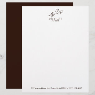 Jumping Horse Horseback Riding Horse Trainer Custom Letterhead