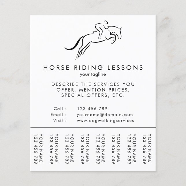 Jumping Horse | Horseback Riding | Horse Trainer Flyer (Front)