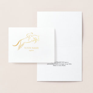 Jumping Horse   Horseback Riding   Horse Trainer Foil Card