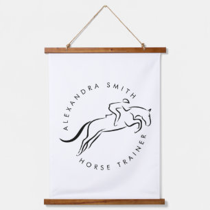 Jumping Horse Horseback Riding Horse Trainer Hanging Tapestry