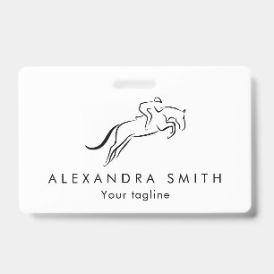 Jumping Horse Horseback Riding Horse Trainer ID Badge