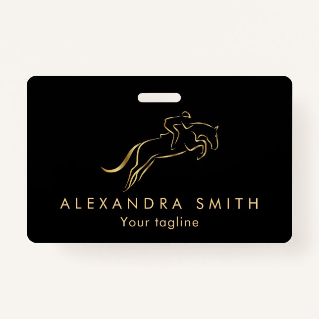 Jumping Horse | Horseback Riding | Horse Trainer ID Badge (Front)