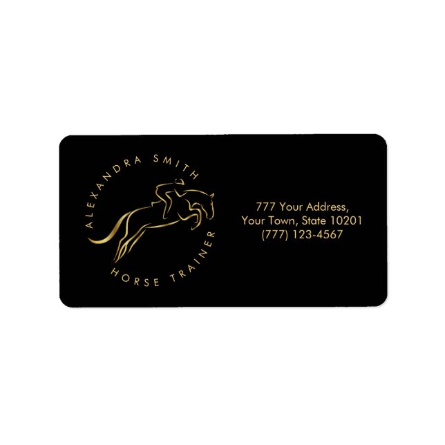Jumping Horse | Horseback Riding | Horse Trainer Label (Front)