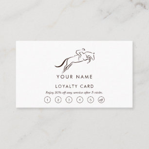 Jumping Horse Horseback Riding Horse Trainer Loyalty Card