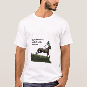 Jumping Horse Jockey In Green T-Shirt