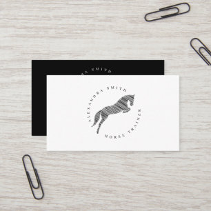 Jumping Horse   Scribble Horse   Gold Horse  Business Card