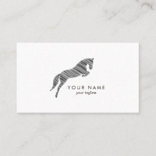 Jumping Horse   Scribble Horse   Horse Trainer Business Card