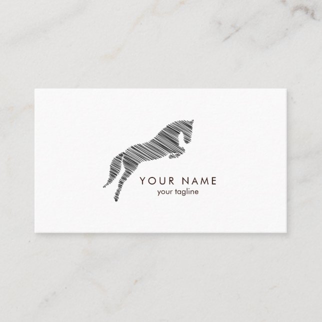 Jumping Horse | Scribble Horse | Horse Trainer Business Card (Front)