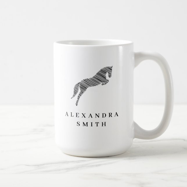 Jumping Horse | Scribble Horse | Horse Trainer Coffee Mug (Right)