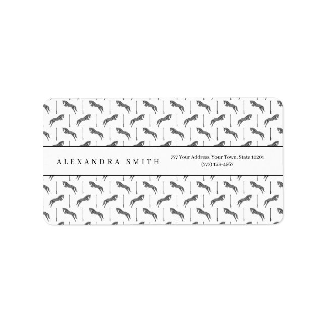 Jumping Horse | Scribble Horse | Horse Trainer Label (Front)