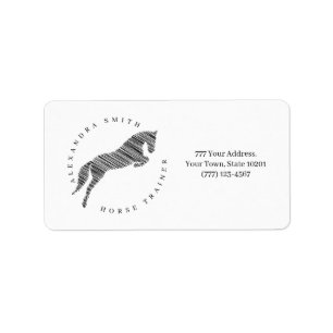 Jumping Horse   Scribble Horse   Horse Trainer Label