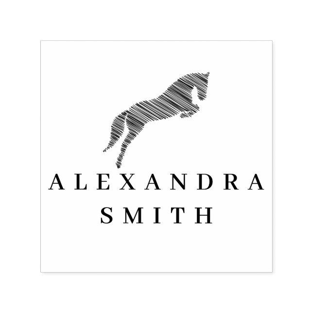 Jumping Horse | Scribble Horse | Horse Trainer Self-inking Stamp (Design)