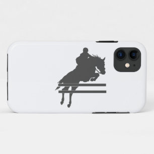 Jumping horse silhouette - Choose background colou iPhone 11 Case