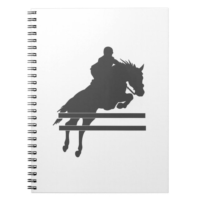 Jumping horse silhouette - Choose background colou Notebook (Front)