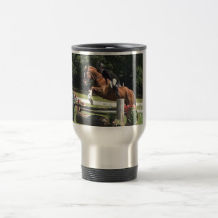 Jumping horse travel mug
