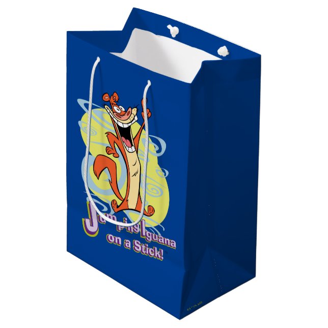 Jumping Igauna on a Stick!™ Medium Gift Bag (Front Angled)