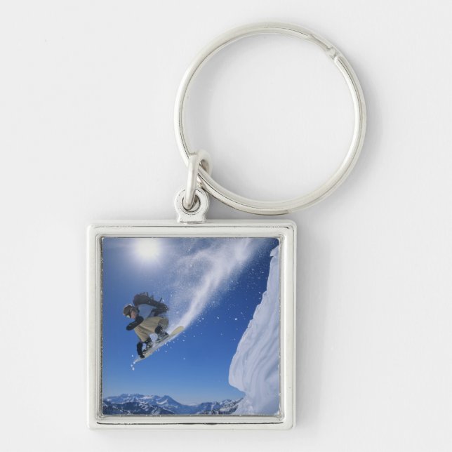 Jumping into Snake Creek Canyon from Clayton 3 Key Ring (Front)