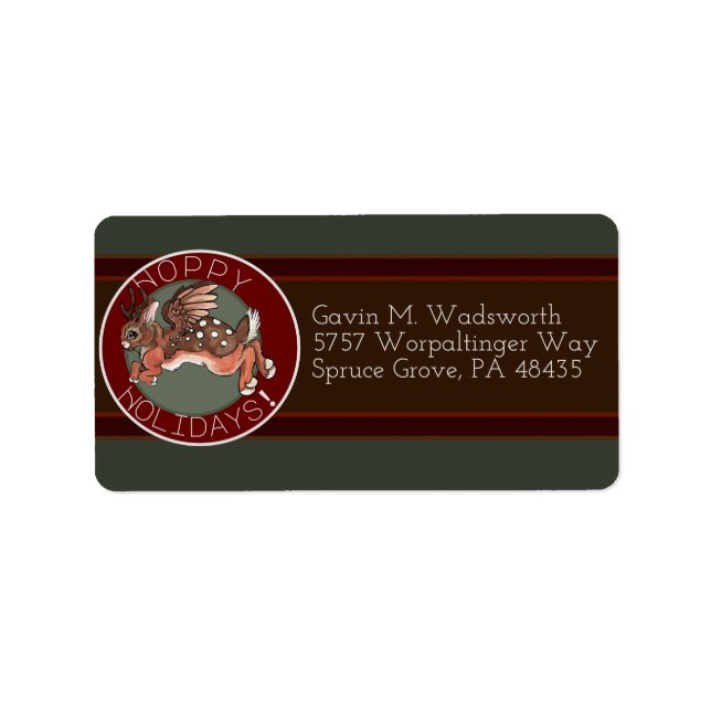 Jumping Jackalope Hoppy Holidays Holiday Label (Front)