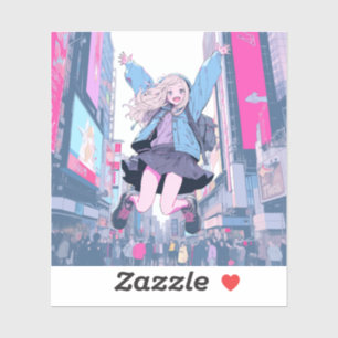 Jumping JK Seal   Sushi Musume Seal GenerativeAI