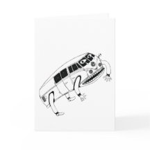Jumping Kombi Van Illustration Greeting Card