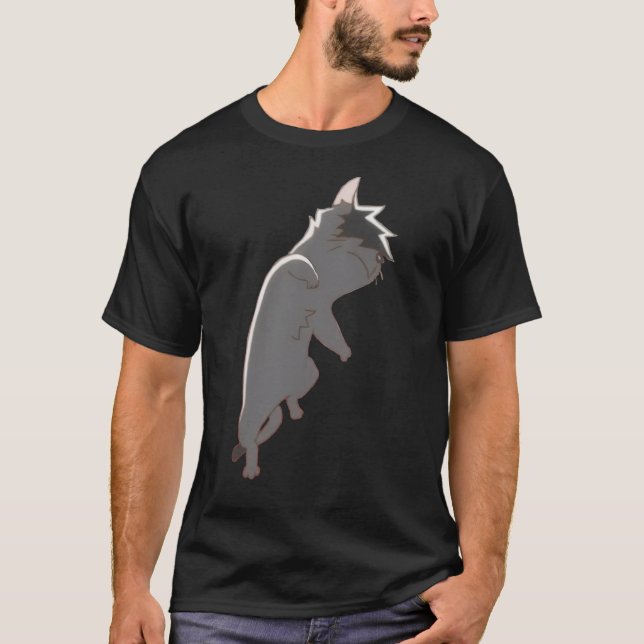 Jumping Kuroo Cat  T-Shirt (Front)