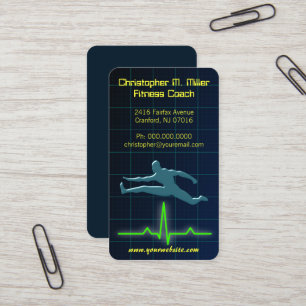 Jumping Man Fitness Coach Personal Trainer Business Card